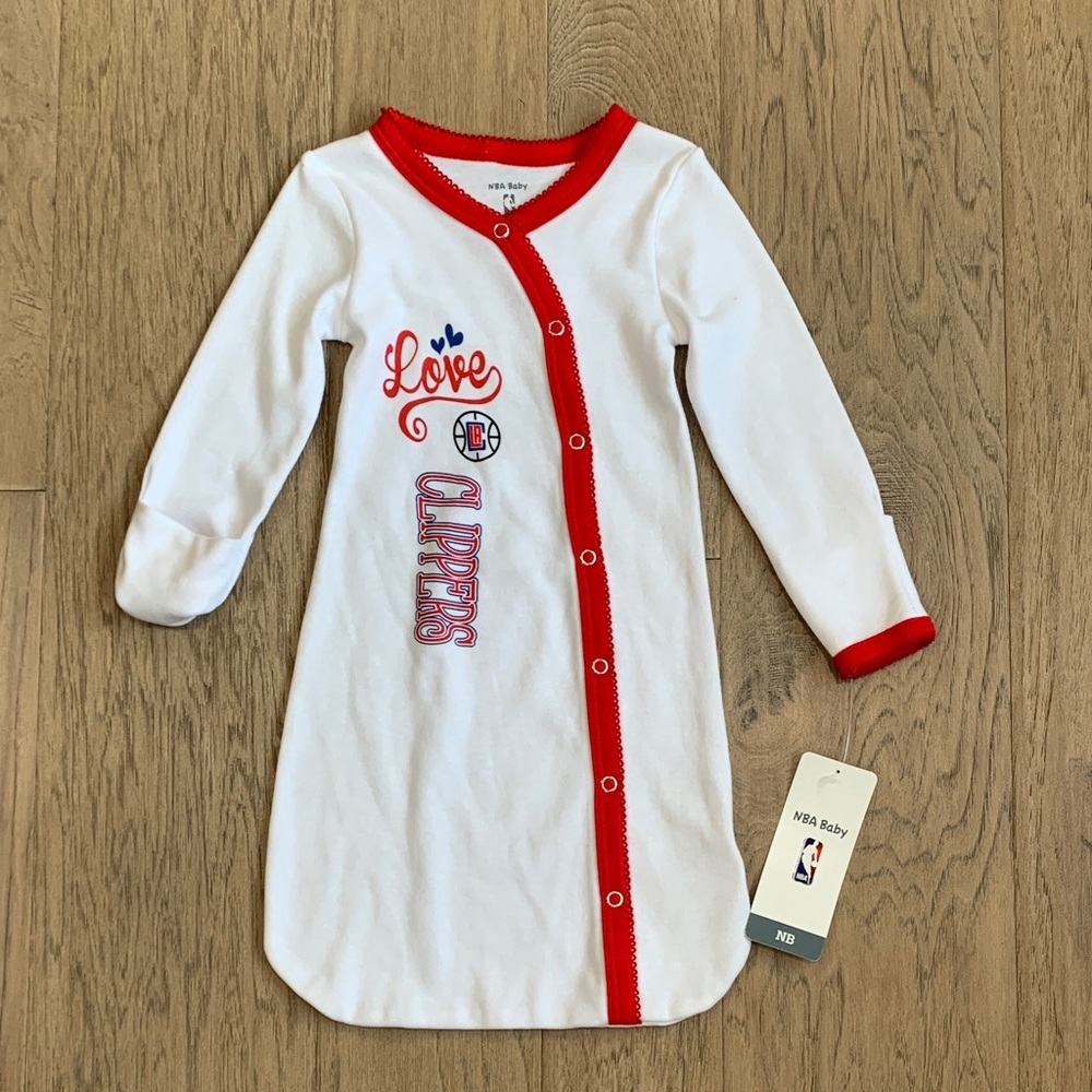 NWT NBA Los Angeles Clippers White Red Blue Baby Bodysuit Size 0-6M